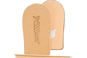 ‎FOOT MATE FOOT MATE Fersenerhöhung Einlagen - Fersenkeil für Schuherhöhung - Schuheinlagen Erhöhung - Fersenkissen aus Leder - High Sole - 1 Paar (Größe L, Höhe 0,5 cm)