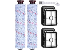 PIBONUS Accessoires pour Bissell Crosswave 3 en 1, 2 rouleaux de brosse multifonction + 2 filtres de rechange 1866F pour Bissell CrossWave 17132, Pet Pro 2225N, 2582N