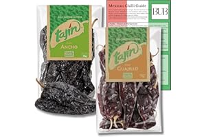 BUB Mexican Chilli Gift Pack - 2-Pack of 75g Tajin Dried Mexican Chillies: Guajillo and Ancho - with included Sauce Recipes & Chilli Guide (2 Pack)