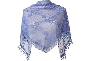 LUOFANG Voile de mantille voile d'église catholique couvre-chef en dentelle pour femmes voile d'église en dentelle couvre-chef voile de masse Triangle de masse latine