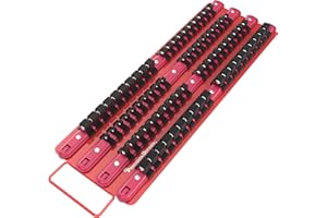 Precision Defined Vassoio Portatile Porta Bussole, 80 Bussole, Clip da 1/4 di Pollice x20, Clip da 3/8 di Pollice x30, Clip da 1/2 Pollice x 30 (Rosso)