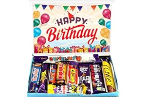 Happy Birthday Chocolate Gift Box – 10 Assorted UK Bars – Postal Chocolates Box Present – Sweet Milk Chocolate Hamper – Birthday Letter Box Friendly Sweets Gift by Mehx