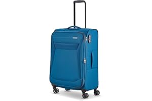 Travelite 4-Rad Koffer Größe M Weichschale, Gepäck Serie Chios mit Dehnfalte + Kantenschutz, Trolley in Zeitloser Optik, 67 cm, 60-66 Liter