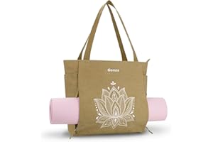 Gonex Borsa per Tappetino Yoga, con Accesso Facile e Tasche Multiple Yoga Mat Bag in Tela Impermeabile, per Donna e Uomo, Perfetta per Palestra e Pilates
