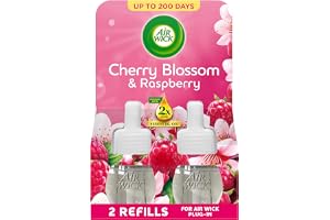 Air Wick Cherry Blossom & Raspberry Liquid Electrical Twin Refill 19ml, Lasts for up to 100 Days per Refill, Air Freshener