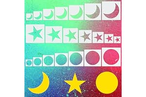 21 pezzi modello cerchio, stella DaKuan, luna, stencil cerchio per pittura, pittura su tela, decorazione murale (3,5-9,85 pollici)