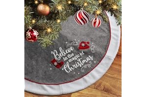 BLU NINFEE Weihnachtsbaum Decke Grau Christbaumdecke 122cm, Filz Tannenbaum Decke Weihnachtsbaumdecke Rund Weihnachtsbaum Rock Baumdecke Christbaum Unterlage Teppich Weihnachtsdeko Innen