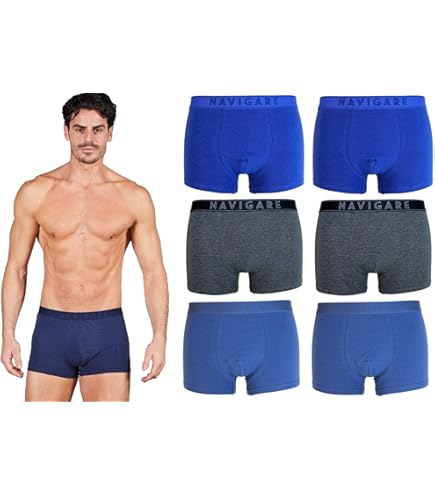 Navigare - 6 Slip Da Uomo Elasticizzato Elastico Esterno In Cotone Bie - Foto 2