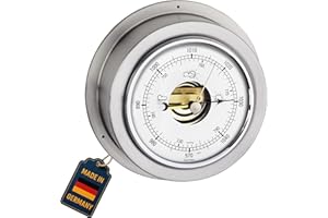 TFA Dostmann Maritim 29.4024.54.B Weather Forecast Analogue Barometer Silver (L) 140 x (W) 59 x (H) 140 mm