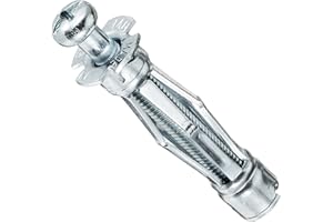 Molly M18150PB-XJ Chevilles métalliques 50 pièces 6x50 mm + vis - matériaux creux - conditionnement Pro, Gris, Set de 100 pièces