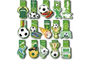 Sternstunde 15 Stück Magnetische Lesezeichen, Fußball Kinder Fussball Mitbringsel, Kleine Geschenke für Jungen Schüler Freund Fußballfans Buchliebhaber Magnet Seite Marker