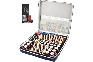 Boobowl batteriorganisatör för 300+ AA AAA C D 9 V 3 V med testare (X-Large)