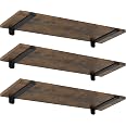 Set Di 3 Mensole A Muro Flottanti, Lunghezze 30/35/40 Cm, In Legno Con Staffe In Acciaio, Kit Di Montaggio Incluso