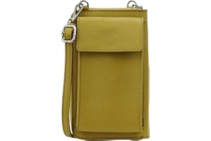 SH Leder Damska torba na telefon komórkowy torba na ramię portfel wielofunkcyjny worek z prawdziwej skóry regulowany pasek na ramię telefon komórkowy do 6,5 cala 11,50 x 19 cm Sarah G339