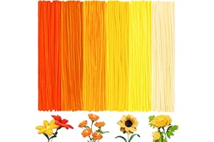 BULANGDE 300 Pfeifenputzer Orange zum Basteln Bunte 30cm Lang 8mm Dick,Pfeifenreiniger Blumen Pipe Cleaner Set für DIY-Deko,Festdekoration,Spielen/Lernen,Kinder Handwerk (6 Farbverlauf Orange)