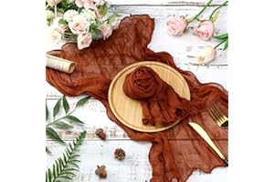 3Z FUNJXHEY 30 Stück Gaze Käsetuch Servietten Sage Green Gauze Cheesecloth Napkins Dinner Soft Cotton Table Vintage Boho handgefärbte Baumwolle 50 x 50 cm Hochzeit Party Brautparty Cafe Restaurant (30er Rostrot)