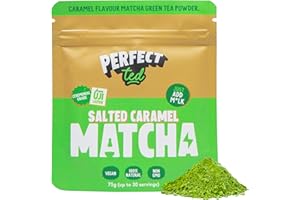 PERFECT TED PerfectTed Salted Caramel Matcha Latte Powder (75g Pouch) | Ceremonial Grade Matcha | Vegan | 100% Natural