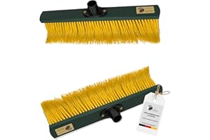 FRITZE FUSSELSCHRECK Fritze® Krallenbesen Hof & Garten 45 cm Kehrbreite ohne Stiel – Abgewinkelte Borsten für Laub, Nadeln, Sand & unebene Böden – Ideal für Pflastersteine & Gartenwege – Premiumbesen – Made in Germany