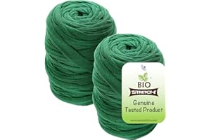 Biostretch Liens de Jardin Souples pour Plantes d’Intérieur et d’Extérieur – Résistants et Extensibles, Ficelle Découpable pour Plantes Grimpantes, Tomates et Jardinage à Domicile (40m / Vert)