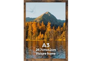 Vasemouh Rustik A3-ram i brunt trä, väggram 29,7 x 42 cm (vertikal/horisontell display), för foton, examensbevis och affische