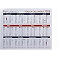 Collins Colplan 2025 - A4 Yearly Desktop Calendar (CDS1-25) - Full Year View for Wall or Desk