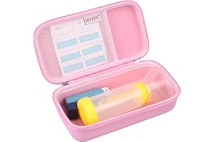 BOVKE Carry Case for EasyChamber Anti-Static Spacer Device/Asthma Inhaler, Compatible Adult Mask and Kids Mask, Inhaler Chamber, Pink (Case Only)