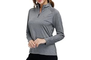 MoFiz Sudadera Mujer Sweatshirts de Manga Larga Pullover Deportivo 1/4 Cremallera