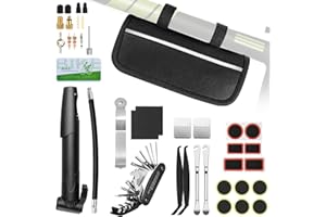 Ninonly 38PCS Kit Reparation Velo Trousse Outils de Vélo avec Outil Multifonction 16 en 1,Mini Pompe 120 PSI, Kit de Patch, leviers de Pneu Kit Crevaison Velo pour Bicyclette, VTT, Cyclisme