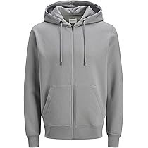 JACK & JONES Heren Jjebasic Zip Hood Noos Ps Cardigan Sweater, lichtgrijs gem., 4XL JACK & JONES Heren Jjebasic Zip Hood Noos Ps Cardigan Sweater, lichtgrijs gem., 4XL