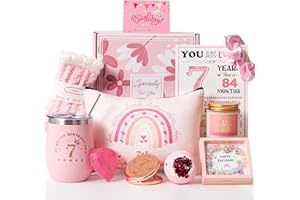BEYOTINY 7th Birthday Gifts for Girls,Happy 7th Pamper Gift Basket Ideas for Daughter, Cute Unique Sweet 7 Year Old Birthday Hampers Presents for Her,Best Friend Niece,Granddaughter, Sister, Friend, Teens