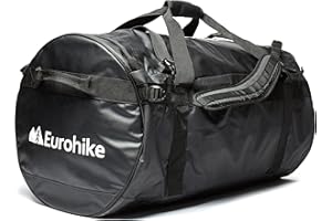 Eurohike Transit 120 litre Hybrid Duffel Bag with Multiple Carrying Options, 120L Holdall, Cargo, Rucksack, Backpack, Bag for Men & Women, Large, Durable, Travel, Luggage, Weekend, Sports, Black