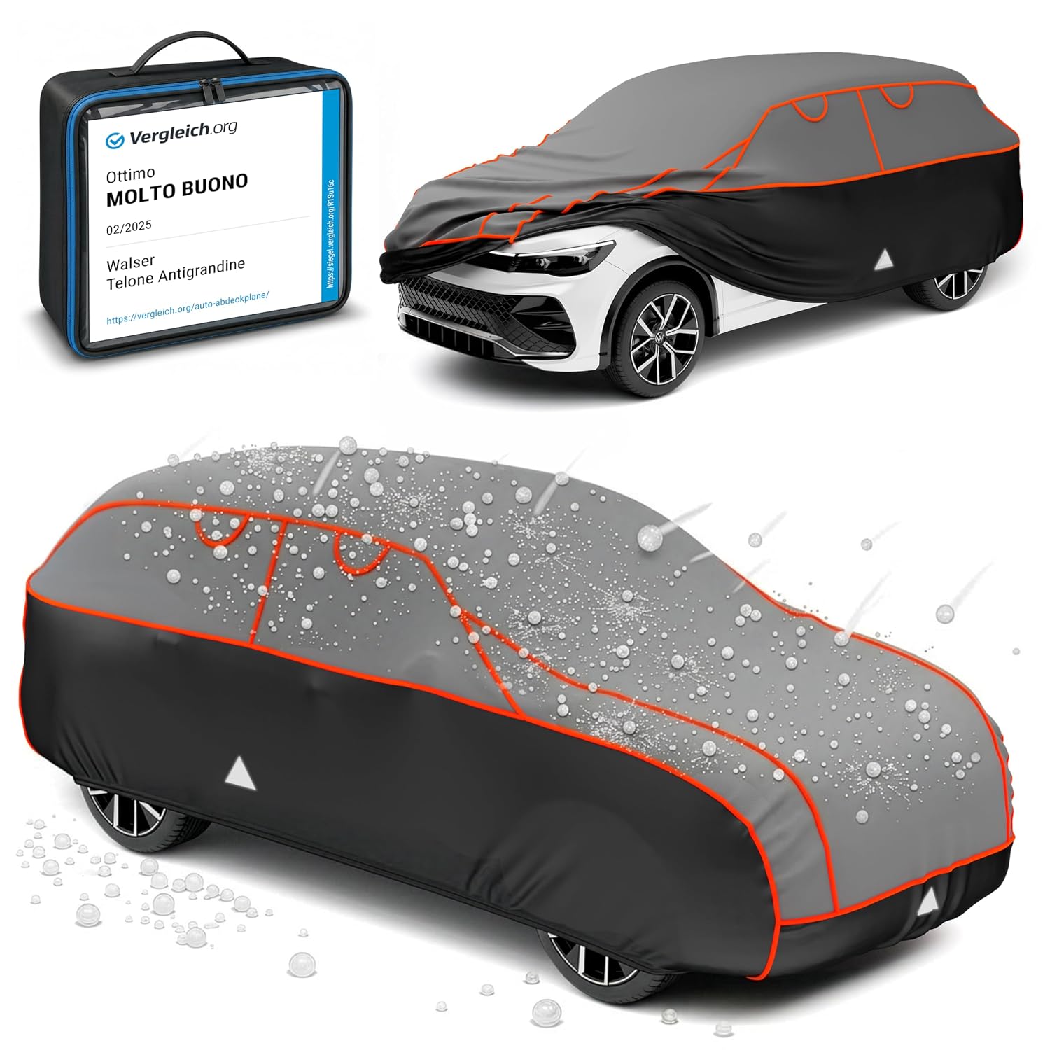 WALSER telo antigrandine per auto, Perma Protect SUV, prodotto Molto Buono* copertura per auto antigrandine, certificato dal TÜV Austria* telo protettivo idrorepellente, Copriauto Misura 7 SUV/VAN