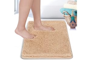 RiyaNed Alfombrilla de baño,Super Suave, Absorbente, Antideslizante, Adecuada para Cocina, baño y Aseo.(50x80cm Marrón)