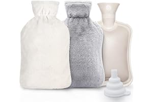 ANSTORE Borsa Acqua Calda Peluche da 2L, Borse dell'acqua calda con morbida copertura in pile, per notti accoglienti, sollievo dal dolore, schiena, collo e spalle, ottimo regalo per donne e uomini