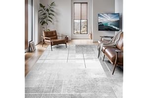 Vamcheer Tappeto Sala Moderno Geometrico- Astratto Design Moderni Tappeto Salotto,Tappeto lavabile,Decoration salon y casa, Moquette Grandi Antiscivolo Morbido,Grigio bianco Chiaro 160x230 cm