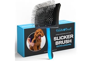 THE DOODLE BRUSH La Doodle Brush Brosse Slicker pour chiens, brosses pour le toilettage des chien, Démêlant apaisant brosses Poodle, brosse chiens à poils longs Slicker Goldendoodles - Bardzo Długie Szpilki
