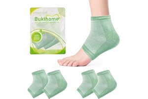 ‎BUKIHOME Bukihome Feuchtigkeitsspendende Fersensocken - 2 Paar Gel Fersen Socken für Frauen und Männer - Reparatur und Behandlung von trockenen und rissigen Fersen (Grün)