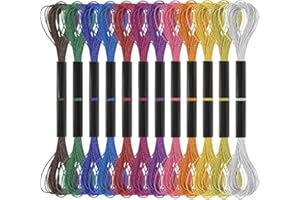 TRIFLETOPIA 12 Skeins Glitter Embroidery Threads - Multi-Color Metallic Embroidery Floss for Cross Stitch & DIY Crafts - Silk Satin Polyester String for Bracelets & Sewing Projects (Mixed Colors)