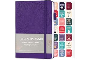 Legend Planner – Weekly & Monthly Life Planner to Hit Your Goals & Live Happier. Organizer Notebook & Productivity Journal. A5 (Purple)
