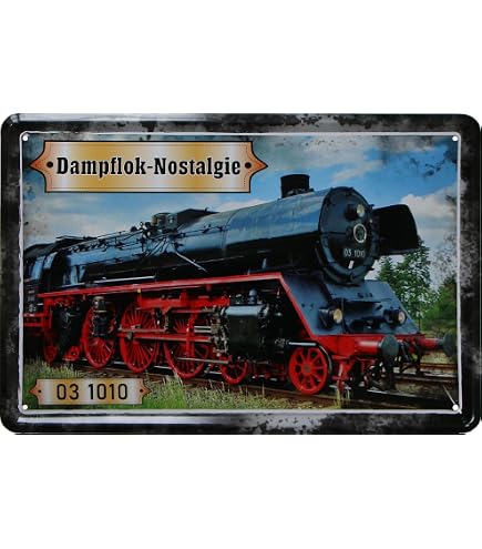 Eisenbahn Blechschild 20x30 Cm - Retro-Deko Für Modelleisenbahn-Fans, Bahn-Liebhaber