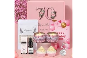 AYGE 70th Birthday Gifts for Women, Pamper Birthday Gifts Sets Hamper for Women, Mum, Mother, Friend, Sister, Wife, Her, Self Care Relaxation Spa, Relax Bath Gift Birthday Presents for Women