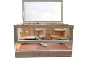 Melko Kleintierkäfig mit klappbarem Deckel, für kleine Nagetiere, 60 x 35 x 30 cm, Nagervilla Hamsterkäfig Mäusekäfig