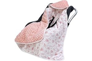 ‎AMO NENES amo nenes Baby Einschlagdecke 100% Baumwolle, Universal Einschlagdecke Babyschale 90 x 90cm, Herbst-Winter-Babydecke (Strichzeichnung Pflanzen)