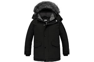 ZSHOW Cappotto con Cappuccio Caldo Invernale Giubbotto Imbottita Antivento Cappotto Trapuntata Casual Parka Idrorepellente Spesso Bambino