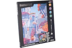 DIAMANTINY Level Up - QUADRO - Creative Art, Diamond Painting Kit, crea il mosaico Blue Balconies