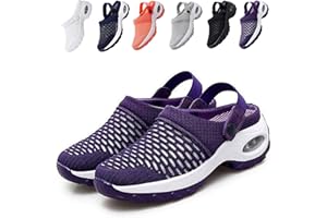 KFGJ Sabots Mules Respirant, Sandales de Marche Respirantes pour Femmes, Sandales orthopédiques, Chaussures décontractées Respirantes à Coussin d'air, Sandales de Sport en Maille (NAUXIU) 38 Violet