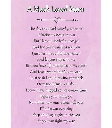 Missing You Always Mum Memorial Graveside Poem Card With Free Stake - View #10