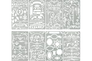 ‎ALEKS MELNYK Aleks Melnyk No.42 Schablonen Vintage Ornamente, Designer Metall Stencils für Möbel, vorlagen shabby, chabby chic, Malerschablonen für die Wand Muster, Template, Brandmalerei, Gravur, Set 8 Stück