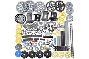 ASTEM 100+PCS Technic Koła zębate i osie kompatybilne z zestawami Lego Technic, Gears-Rack (Gears-Pins-Axles Differential New) do budowy samochodów Zestawy akcesoriów do klocków (losowy kolor)