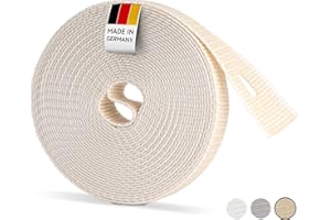 BAUHELD® Cinghia per tapparelle, 6 m, 23 mm, colore beige [Made in Germany] – per tapparelle su porte e finestre [alta resistenza allo strappo e stabilità ai raggi UV] – Cinghia per tapparelle adatta